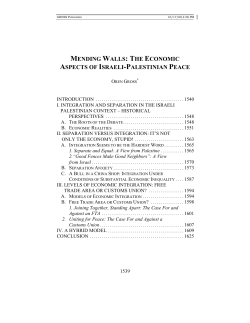 mending walls: the economic aspects of israeli