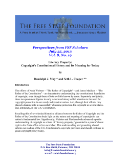 Copyright`s Constitutional History and Its Meaning for Today