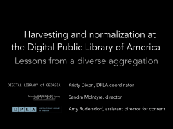 Harvesting and normalization at the Digital Public