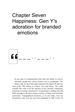 Chapter Seven Happiness: Gen Y`s adoration for branded emotions