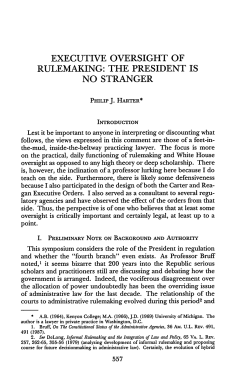 executive oversight of rulemaking: the president is no stranger