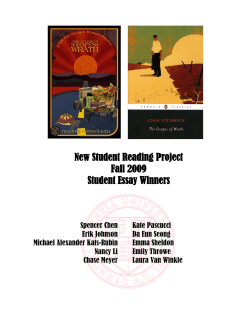 New Student Reading Project Fall 2009 Student Essay Winners