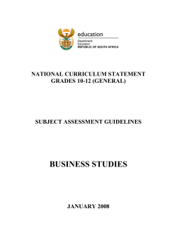 Business Studies - Department of Basic Education
