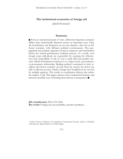 Jakob Svensson: The Institutional Economics of Foreign