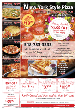 MENU - New York Style Pizza