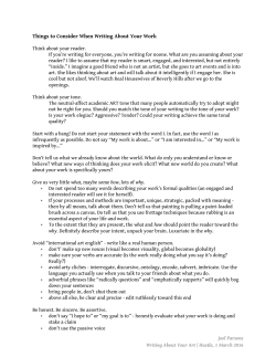 Things to Consider When Writing About Your Work