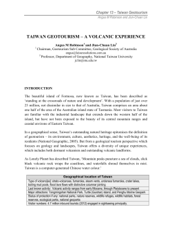 taiwan geotourism – a volcanic experience