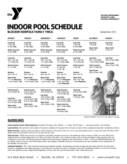 INDOOR POOL SCHEDULE