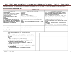 UNIT TITLE: Multi-Digit Whole Number and Decimal Fraction