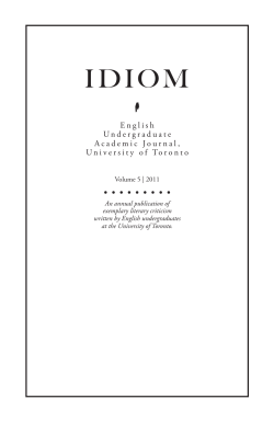 English Undergraduate Academic Journal, University of Toronto