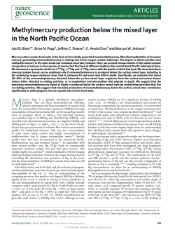 Methylmercury production below the mixed layer in the North Pacific