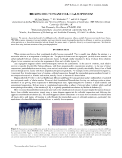 FREEZING SOLUTIONS AND COLLOIDAL SUSPENSIONS
