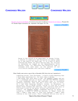 CONDENSED WALDEN CONDENSED WALDEN SEPTEMBER 1940