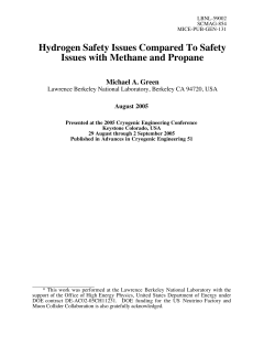 Hydrogen Safety Issues Compared To Safety Issues with Methane