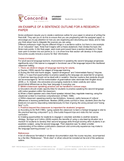 An Example of a Sentence Outline for a