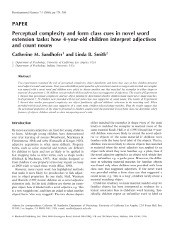 Perceptual complexity and form class cues in novel word extension