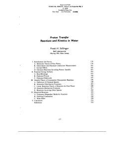 Reactions and Kinetics in Water