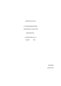 EL29851 Mount Powell 1ST RELINQUISHMENT REPORT YEAR