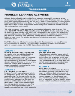 Benjamin Franklin Teachers Guide