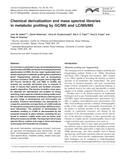 Chemical derivatization and mass spectral libraries in metabolic