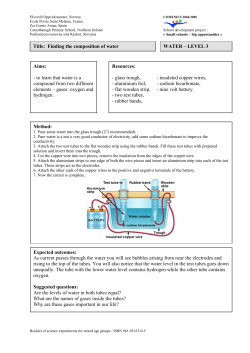 Title: Finding the composition of water Aims: