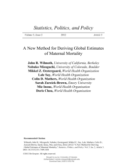 A New Method for Deriving Global Estimates of Maternal Mortality