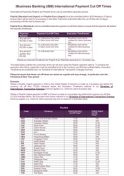iBusiness Banking (iBB) International Payment Cut Off Times