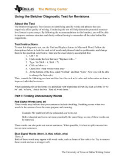 Belcher Handout - The University of Texas at Dallas