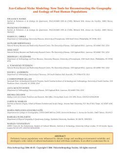 Eco-Cultural Niche Modeling