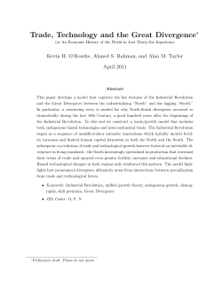 Trade, Technology and the Great Divergence