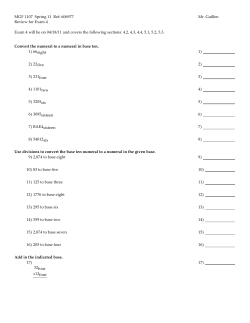 MGF 1107 Spring 11 Exam 4 Review
