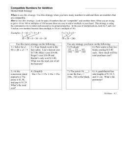 Compatible Numbers for Addition Mental Math Strategy