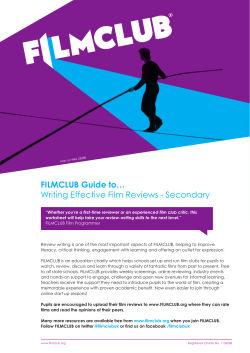 FILMCLUB Guide to&hellip; Writing Effective Film Reviews