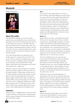 Teacher`s Notes - Penguin Readers Level 4: Macbeth