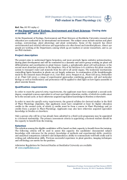PhD student in Plant Physiology (A)