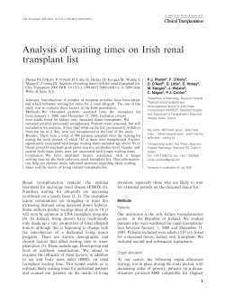 Analysis of waiting times on Irish renal transplant list