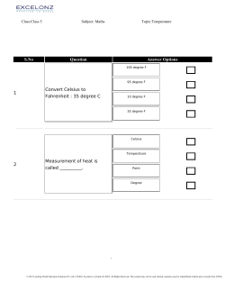 S.No Question Answer Options 1 Convert Celsius to Fahrenheit : 35