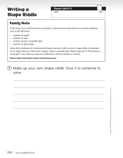 Writing a Shape Riddle - Greensburg Salem School District