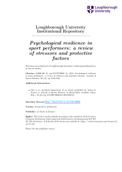 Psychological resilience in sport performers