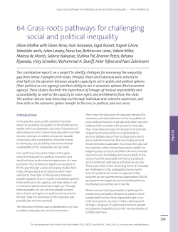 Grass-roots pathways for challenging social and political inequality
