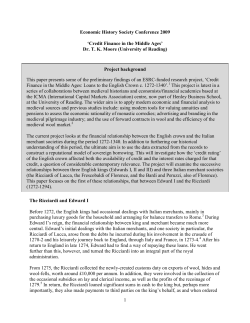 Credit Finance in the Middle Ages