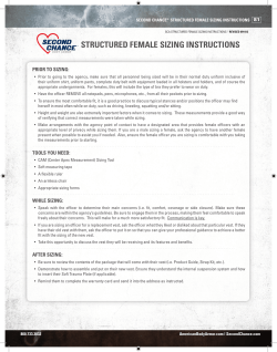 structured female sizing instructions