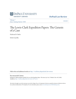 The Lewis-Clark Expedition Papers: The Genesis of