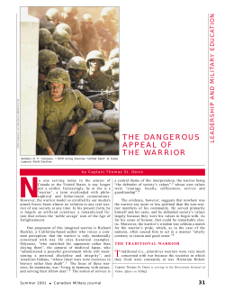 THE DANGEROUS APPEAL OF THE WARRIOR