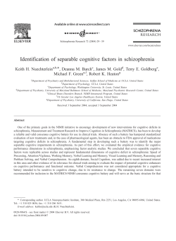 Identification of separable cognitive factors in