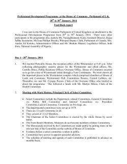 Professional Development Programme at the House of Commons