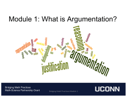 Module 1: What is Argumentation?