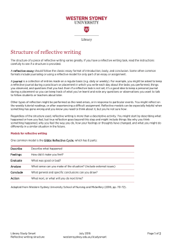 Reflective writing Structure