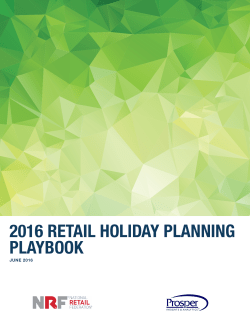 2016 RETAIL HOLIDAY PLANNING PLAYBOOK