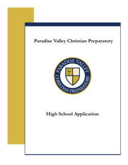 Paradise Valley Christian Preparatory High School Application